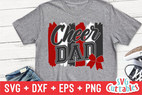 Cheer Dad svg - Cheer Dad Cut File - Cheer Bow svg - dxf - eps - png - Cheerleader - Brush Strokes - Silhouette - Cricut - Digital Download SVG Svg Cuttables 