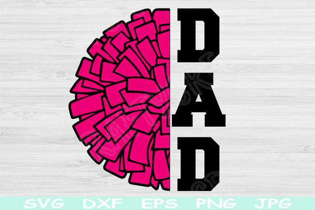 Cheer Dad Svg with Pom Pom for Cheerleader Svg, Dxf, Png For Cricut, Silhouette Cut Files SVG TiffsCraftyCreations 