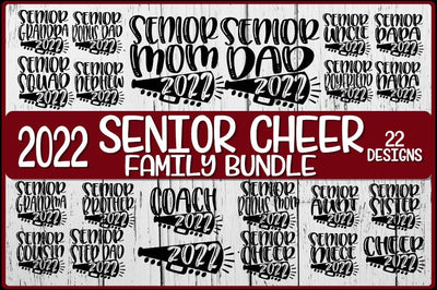 Cheer Family Bundle Senior 2022 SVG PNG EPS DXF 22 Designs SVG On the Beach Boutique 