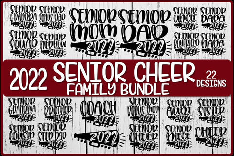 Cheer Family Bundle Senior 2022 SVG PNG EPS DXF 22 Designs SVG On the Beach Boutique 