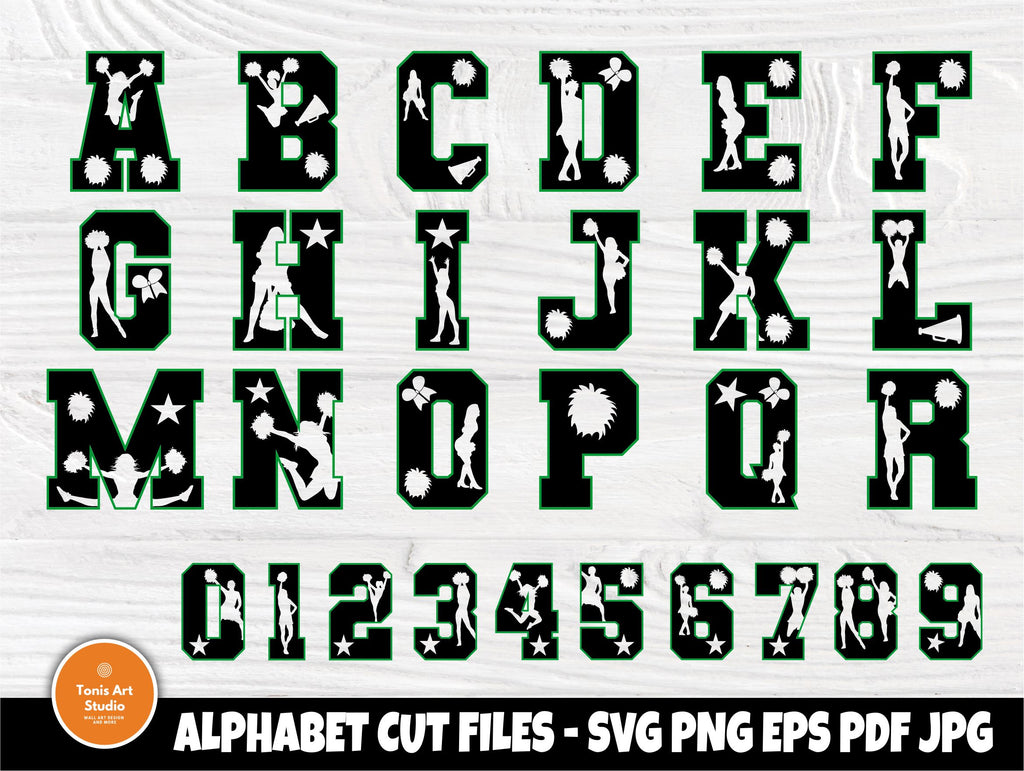 Cheer Cursive Cheer font SVG, Cheer alphabet cut files - So Fontsy