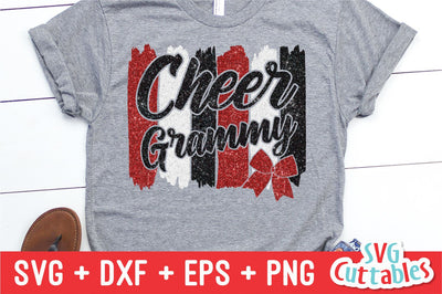 Cheer Grammy svg - Cheer Cut File - Cheer Bow svg - dxf - eps - png - Cheer - Brush Strokes - Silhouette - Cricut - Digital Download SVG Svg Cuttables 