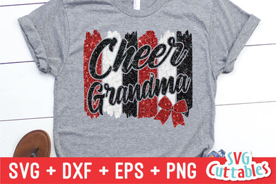 Cheer Grandma svg - Cheer Cut File - Cheer Bow svg - dxf - eps - png - Cheer - Brush Strokes - Silhouette - Cricut - Digital Download SVG Svg Cuttables 