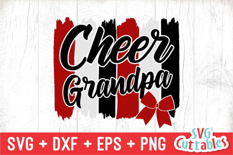Cheer Grandpa svg - Cheer Cut File - Cheer Bow svg - dxf - eps - png - Cheerleader - Brush Strokes - Silhouette - Cricut - Digital Download SVG Svg Cuttables 
