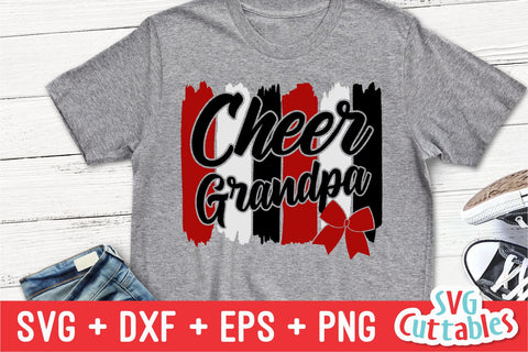 Cheer Grandpa svg - Cheer Cut File - Cheer Bow svg - dxf - eps - png - Cheerleader - Brush Strokes - Silhouette - Cricut - Digital Download SVG Svg Cuttables 