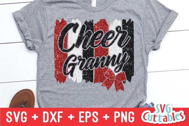 Cheer Granny svg - Cheer Cut File - Cheer Bow svg - dxf - eps - png - Cheer - Brush Strokes - Silhouette - Cricut - Digital Download SVG Svg Cuttables 