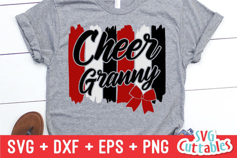 Cheer Granny svg - Cheer Cut File - Cheer Bow svg - dxf - eps - png - Cheer - Brush Strokes - Silhouette - Cricut - Digital Download SVG Svg Cuttables 