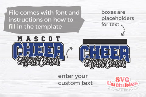 Cheer Head Coach svg Cut File - Cheer Template 0069- svg - eps - dxf - Cheerleader - Megaphone - Silhouette - Cricut - Digital Download SVG Svg Cuttables 