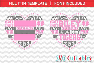 Cheer Heart Subway Art Cheer SVG Svg Cuttables 