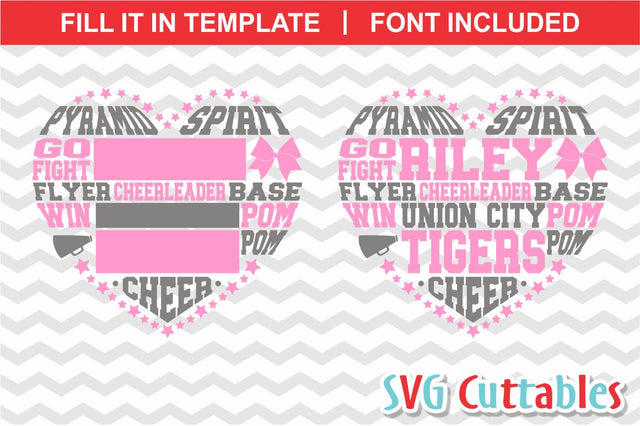 Cheer Heart Subway Art Cheer SVG Svg Cuttables 