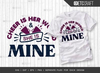 Cheer Is Her World SVG Cut File, Cheerleading Svg, Cheer Svg, Cheer Life Svg, Cheer Team Svg, Cheer Quotes, ETC T00170 SVG ETC Craft 