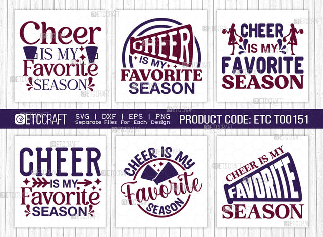 Cheer Is My Favorite Season SVG Bundle, Cheerleading Svg, Cheer Svg, Cheer Life Svg, Cheer Team Svg, Cheer Quotes, ETC T00151 SVG ETC Craft 