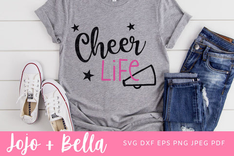 Cheer Life Svg Cheerlife SVG, Cheerleading Svg, Cheerleading Megaphone, Cheerleader Svg Cheer Cone Svg Pom Poms Svg Cheer Cut File Bundle SVG Jojo&Bella 