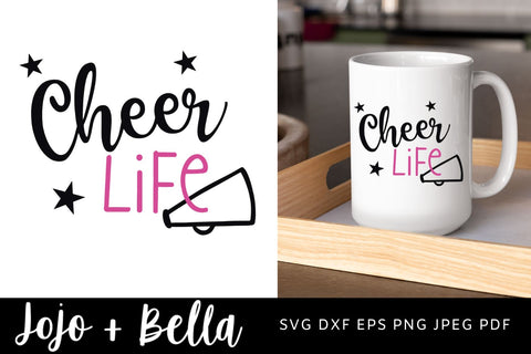 Cheer Life Svg Cheerlife SVG, Cheerleading Svg, Cheerleading Megaphone, Cheerleader Svg Cheer Cone Svg Pom Poms Svg Cheer Cut File Bundle SVG Jojo&Bella 