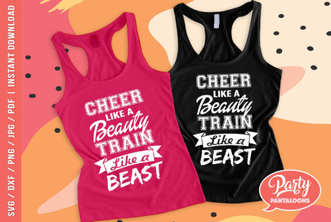 CHEER LIKE A BEAUTY TRAIN LIKE A BEAST | cheerleader fitness SVG SVG Partypantaloons 