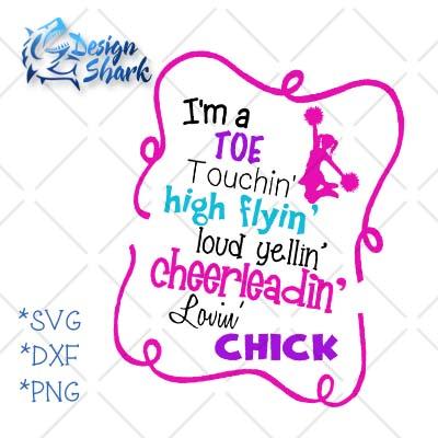 Cheer Loving Chick SVG Design Shark 