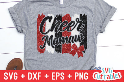 Cheer Mamaw svg - Cheer Cut File - Cheer Bow svg - dxf - eps - png - Cheer - Brush Strokes - Silhouette - Cricut - Digital Download SVG Svg Cuttables 