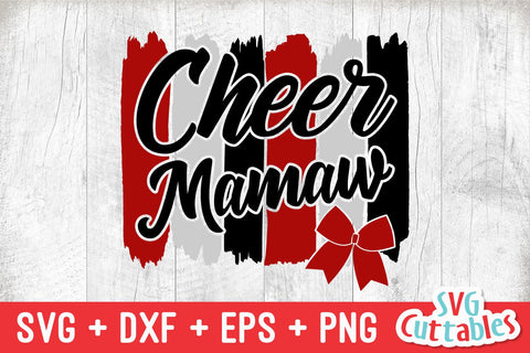 Cheer Mamaw svg - Cheer Cut File - Cheer Bow svg - dxf - eps - png - Cheer - Brush Strokes - Silhouette - Cricut - Digital Download SVG Svg Cuttables 