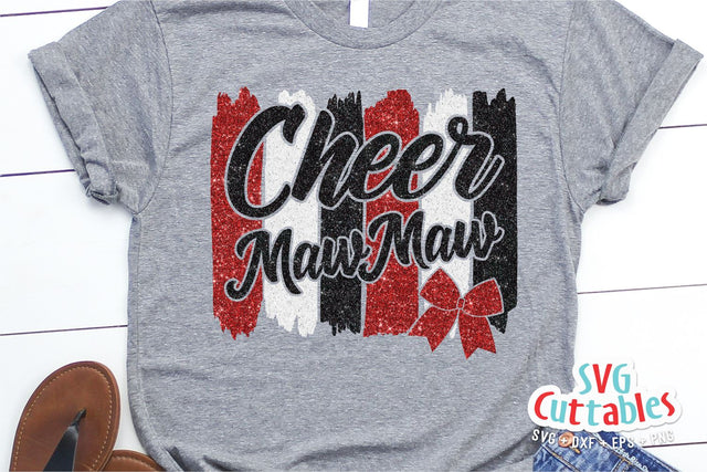 Cheer MawMaw svg - Cheer Cut File - Cheer Bow svg - dxf - eps - png - Cheer - Brush Strokes - Silhouette - Cricut - Digital Download SVG Svg Cuttables 