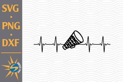 Cheer Megaphone Heartbeat SVG, PNG, DXF Digital Files Include SVG SVGStoreShop 