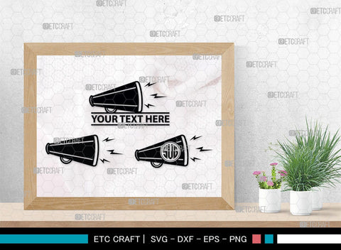 Cheer Megaphone Monogram, Cheer Megaphone SVG, Cheer Silhouette, Megaphone Svg, Sports svg, Cheers Svg, SB00113 SVG ETC Craft 