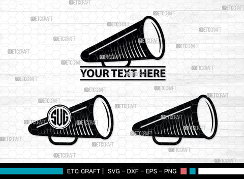 Cheer Megaphone Monogram, Cheer Megaphone SVG, Cheer Silhouette, Megaphone Svg, Sports svg, Cheers Svg, SB00113 SVG ETC Craft 