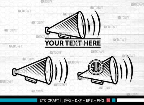 Cheer Megaphone Monogram, Cheer Megaphone SVG, Cheer Silhouette, Megaphone Svg, Sports svg, Cheers Svg, SB00113 SVG ETC Craft 