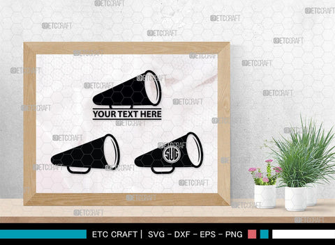 Cheer Megaphone Monogram, Cheer Megaphone SVG, Cheer Silhouette, Megaphone Svg, Sports svg, Cheers Svg, SB00113 SVG ETC Craft 