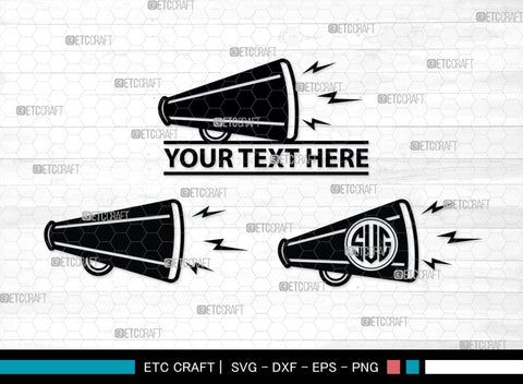 Cheer Megaphone Monogram, Cheer Megaphone SVG, Cheer Silhouette, Megaphone Svg, Sports svg, Cheers Svg, SB00113 SVG ETC Craft 