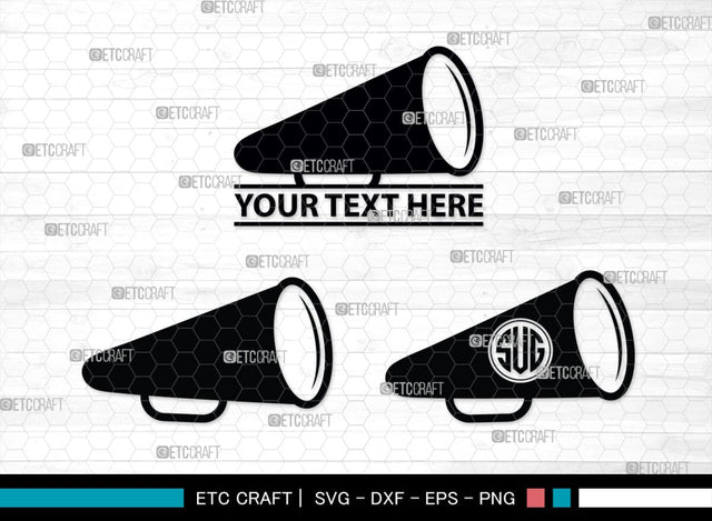 Cheer Megaphone Monogram, Cheer Megaphone SVG, Cheer Silhouette, Megaphone Svg, Sports svg, Cheers Svg, SB00113 SVG ETC Craft 