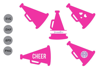 Cheer Megaphone Monogram| Cheerleader SVG Cut Files SVG CosmosFineArt 