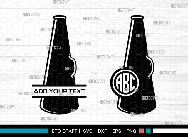 Cheer Megaphone Monogram SVG, Circle Monogram SVG, Megaphone Svg, Cheerleading Megaphone Svg, Megaphone Icon Svg, Cheer Megaphone SVG ETC Craft 