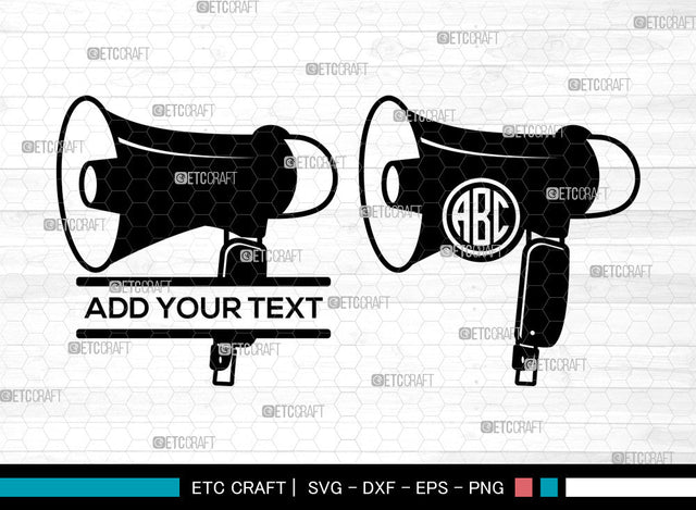 Cheer Megaphone Monogram SVG, Circle Monogram SVG, Megaphone Svg, Cheerleading Megaphone Svg, Megaphone Icon Svg, Cheer Megaphone SVG ETC Craft 