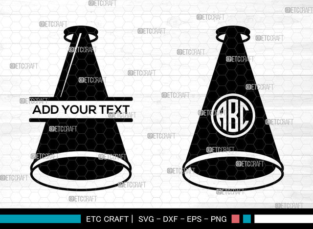 Cheer Megaphone Monogram SVG, Circle Monogram SVG, Megaphone Svg, Cheerleading Megaphone Svg, Megaphone Icon Svg, Cheer Megaphone SVG ETC Craft 