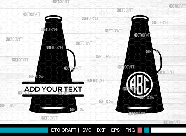 Cheer Megaphone Monogram SVG, Circle Monogram SVG, Megaphone Svg, Cheerleading Megaphone Svg, Megaphone Icon Svg, Cheer Megaphone SVG ETC Craft 