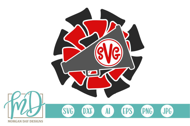 Cheer Megaphone Monogram SVG Morgan Day Designs 