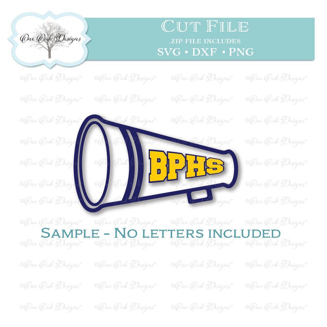Cheer Megaphone Outline SVG One Oak Designs 