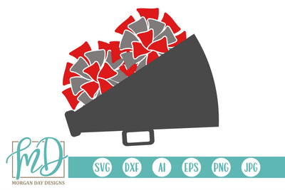Cheer Megaphone Pom Pom SVG Morgan Day Designs 