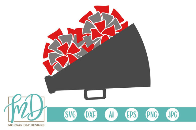 Cheer Megaphone Pom Pom SVG Morgan Day Designs 