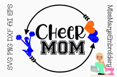 Cheer Mom Arrow Monogram SVG MissMarysEmbroidery 