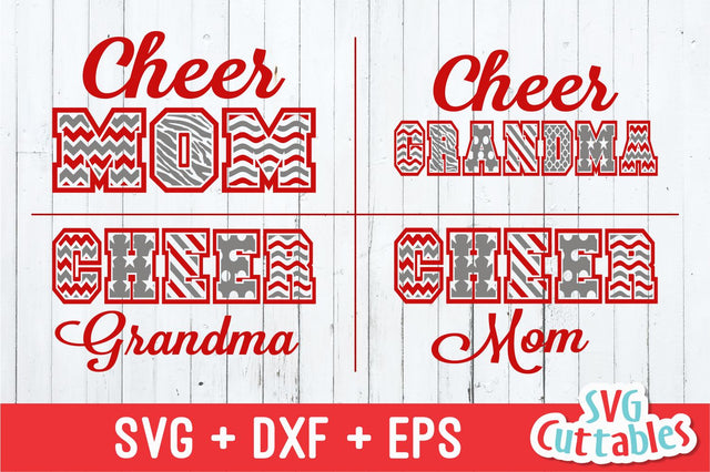 Cheer Mom Cheer Grandma Patterned SVG Svg Cuttables 