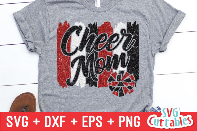 Cheer Mom svg - Cheer Mom Cut File - Cheer Pom Pom svg - dxf - eps - png - Cheerleader - Brush Strokes - Silhouette - Cricut - Digital File SVG Svg Cuttables 