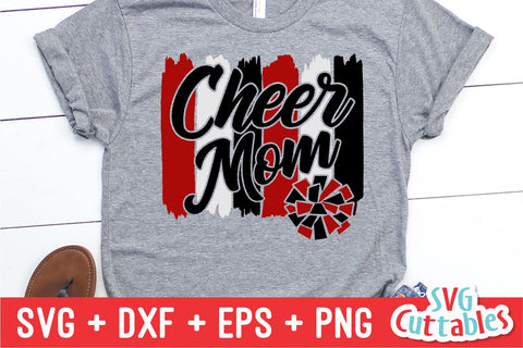 Cheer Mom svg - Cheer Mom Cut File - Cheer Pom Pom svg - dxf - eps - png - Cheerleader - Brush Strokes - Silhouette - Cricut - Digital File SVG Svg Cuttables 