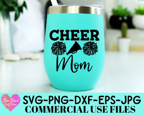 Cheer Mom Svg, Cheerleading Svg, Cheer Mom Shirt, Svg Files For Cricut, Game Day Svg, Mom Life Svg, Cheer Coach Svg, Sports Mom Svg SVG She Shed Craft Store 