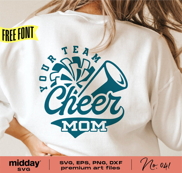 Cheer Mom Svg, Dxf Eps Png, Megaphone Svg, Pom Pom Svg, Pompom, Cheer Cone, Cricut Cut Files, Silhouette, Sublimation, Cheerleader Team SVG Midday SVG 