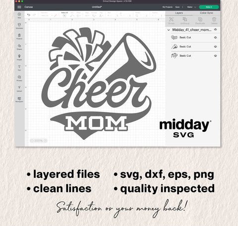 Cheer Mom Svg, Dxf Eps Png, Megaphone Svg, Pom Pom Svg, Pompom, Cheer Cone, Cricut Cut Files, Silhouette, Sublimation, Cheerleader Team SVG Midday SVG 