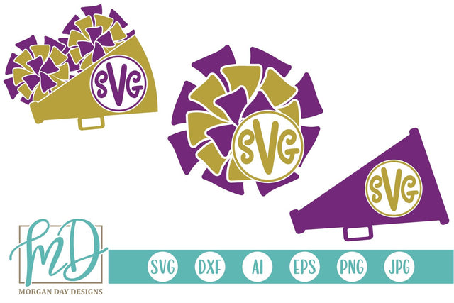 Cheer Monogram SVG Morgan Day Designs