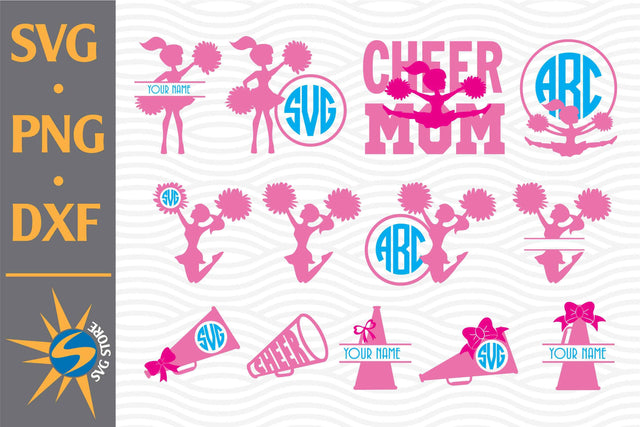 Cheer Monogram SVG, PNG, DXF Digital Files Include SVG SVGStoreShop 