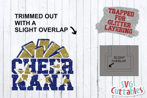 Cheer Nana svg - Cheer Cut File - svg - dxf - eps - png - Cheer Cut File - Pom Pom - Silhouette - Cricut - Digital Download SVG Svg Cuttables 