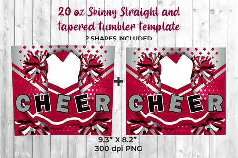 Cheer Pink Uniform 20 oz Skinny Tumbler Wrap Sublimation Design Sublimation Sublimatiz Designs 